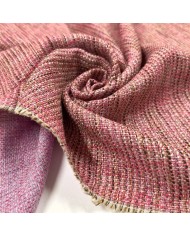 Tissu viscose aspect tweed rose violet