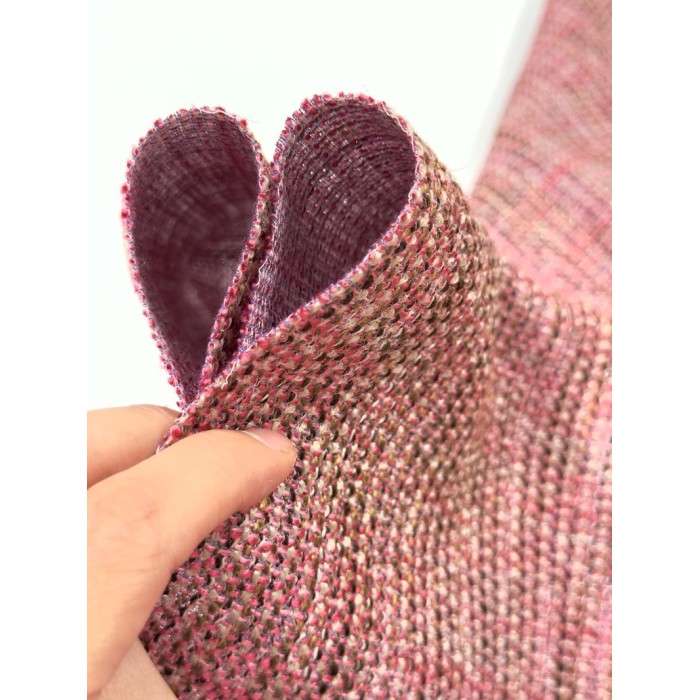 Tissu viscose aspect tweed rose violet