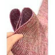 Tissu viscose aspect tweed rose violet