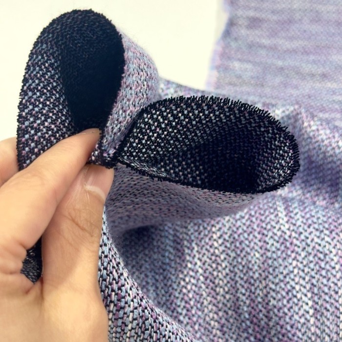 Tissu viscose aspect tweed violet