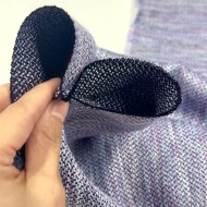 Tissu viscose aspect tweed violet