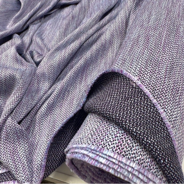 Tissu viscose aspect tweed violet