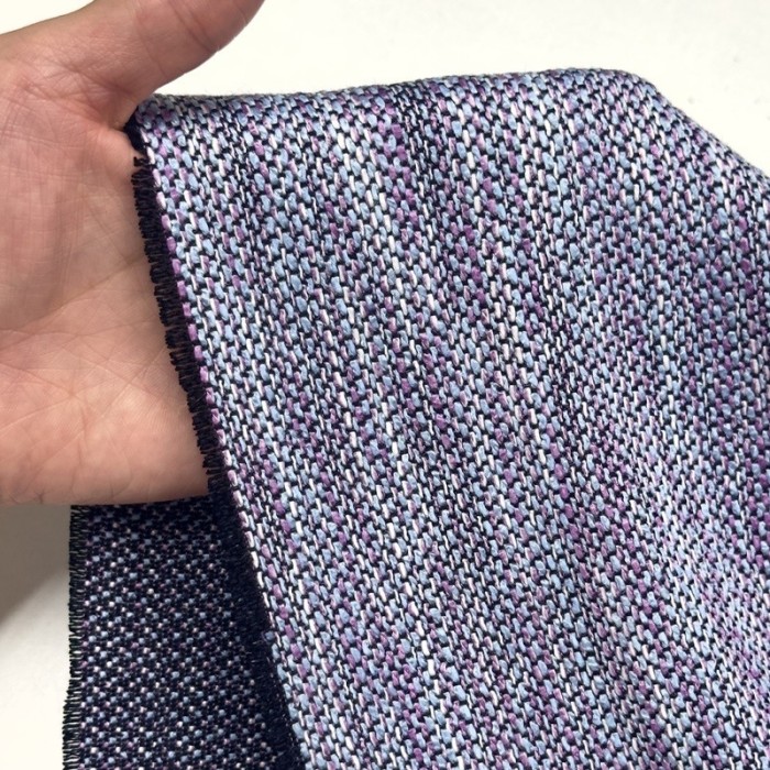 Tissu viscose aspect tweed violet