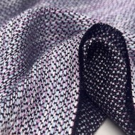 Tissu viscose aspect tweed violet