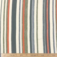 Tissu Coton viscose rayure vert multi couleur