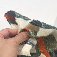 Tissu Coton viscose rayure vert multi couleur