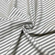 Tissu coton chambray rayures gris - Haute couture Tissu coton chambray rayures gris - Haute couture