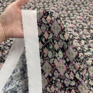 Tissu Coton Paisley noir multi couleur