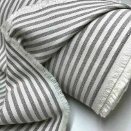 Tissu coton chambray rayures gris - Haute couture Tissu coton chambray rayures gris - Haute couture