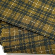 Tissu Laine polyester écossais vert olive