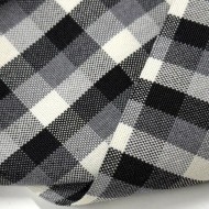 Tissu Laine polyester carreaux damier noir et blanc