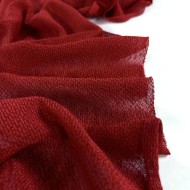 Tissu maille coton rouge uni