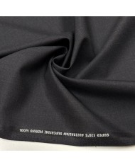 Tissu laine sèche mérinos Super 130’s uni noir à légère brillance