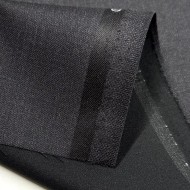 Tissu laine sèche mérinos Super 130’s uni noir à légère brillance