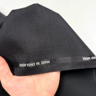 Tissu laine sèche mérinos Super 130’s uni noir à légère brillance