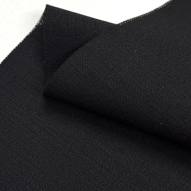 Tissu laine sèche uni noir souple