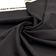 Tissu laine sèche uni noir souple