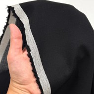 Tissu laine sèche uni noir souple