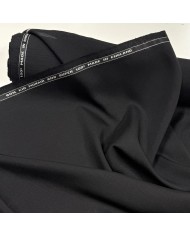 Tissu laine sèche kid mohair uni noir Super 100’s - Made in England