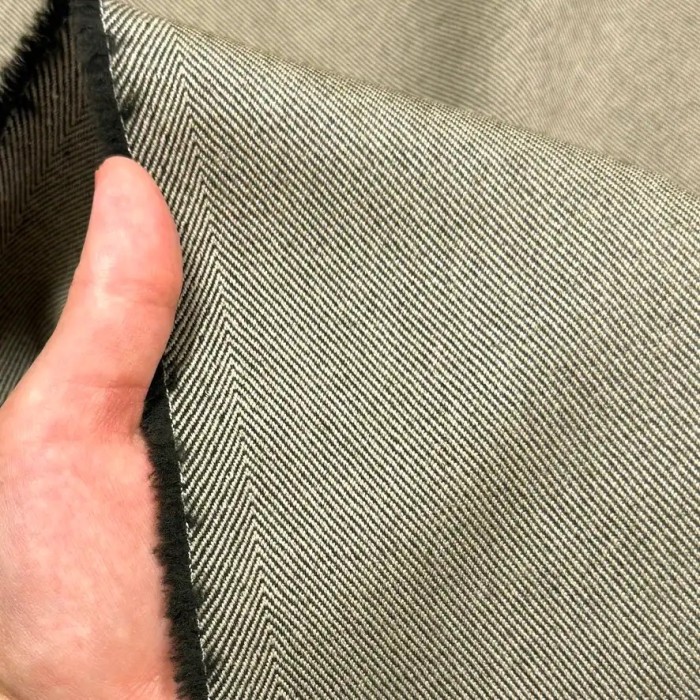 Tissu Cover de laine déperlant chevron kaki