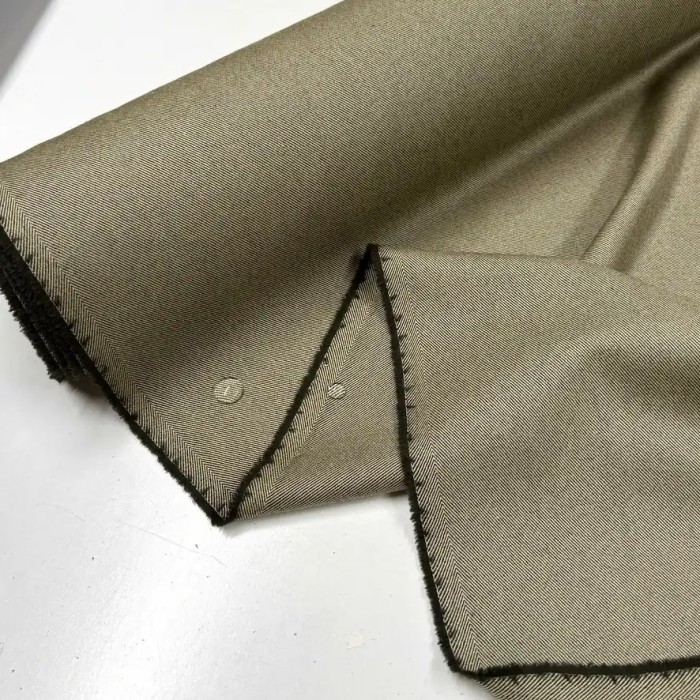 Tissu Cover de laine déperlant chevron kaki