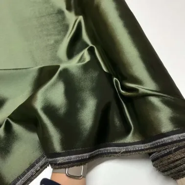 Tissu panne de velours vert kaki - Haute couture