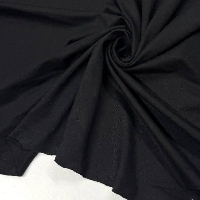 Tissu jersey viscose élasthanne uni noir