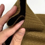 Tissu laine gaufrée kaki