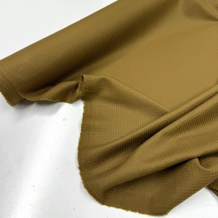 Tissu laine gaufrée kaki