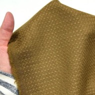 Tissu laine gaufrée kaki