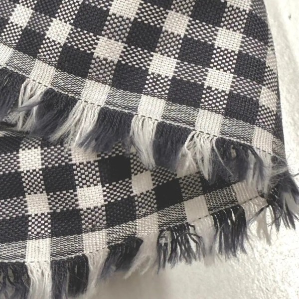 Tissu coton viscose vichy anthracite foncé et blanc Tissu coton viscose vichy anthracite foncé et blanc