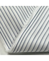 Tissu popeline coton blanc à fines rayures violet