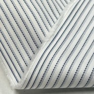 Tissu popeline coton blanc à fines rayures violet