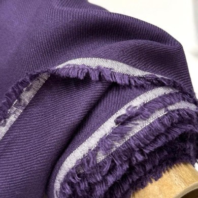 Tissu sergé de viscose uni violet
