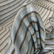 Tissu viscose maille lurex à rayure gris doré
