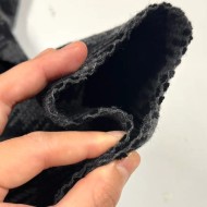 Tissu laine acrylique tartan épais noir et gris