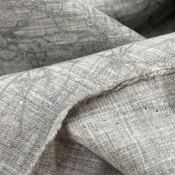 Tissu polyester texturé marbré gris clair Tissu polyester texturé marbré gris clair