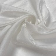 Tissu polyester polyamide satiné blanc nacré