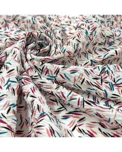 Tissu polyester gaufré imprimé fantaisie multi-couleur
