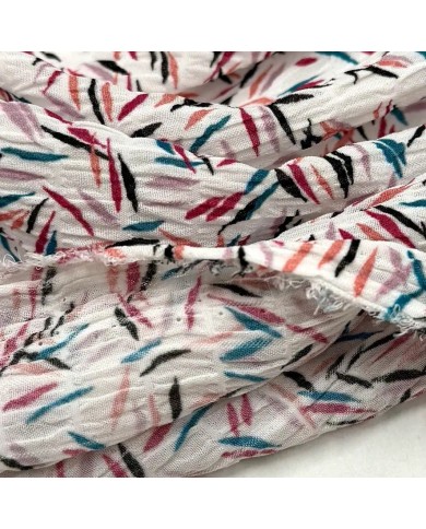 Tissu polyester gaufré imprimé fantaisie multi-couleur