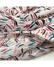 Tissu polyester gaufré imprimé fantaisie multi-couleur