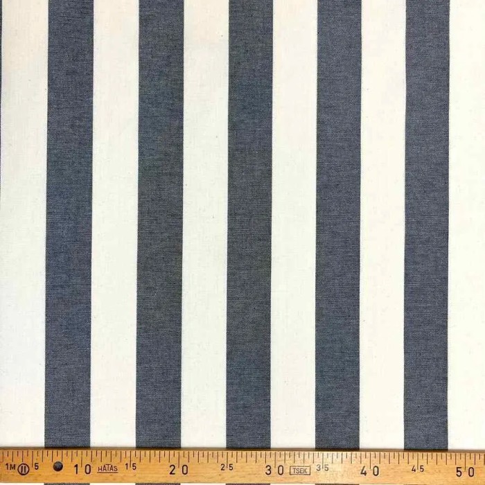 Tissu coton tissé rayures gris blanc - Haute couture