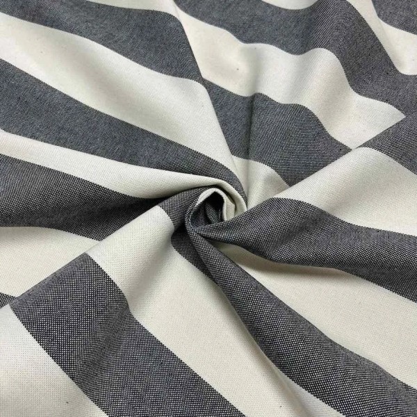 Tissu coton tissé rayures gris blanc - Haute couture Tissu coton tissé rayures gris blanc - Haute couture