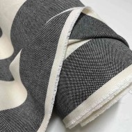 Tissu coton tissé rayures gris blanc - Haute couture