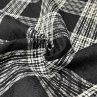 Tissu lainage gros carreaux noir blanc - Haute couture