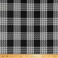 Tissu lainage gros carreaux noir blanc - Haute couture