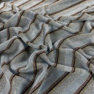 Tissu viscose maille lurex à rayure gris doré