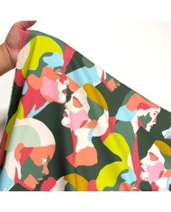Tissu coton élasthanne Visages multicolores