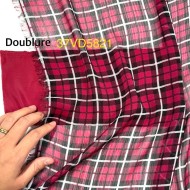 Tissu voile de polyester Carreaux tartan framboise