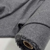 Tissu laine gris chiné uni - Haute Couture